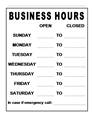 Business Hours Sign