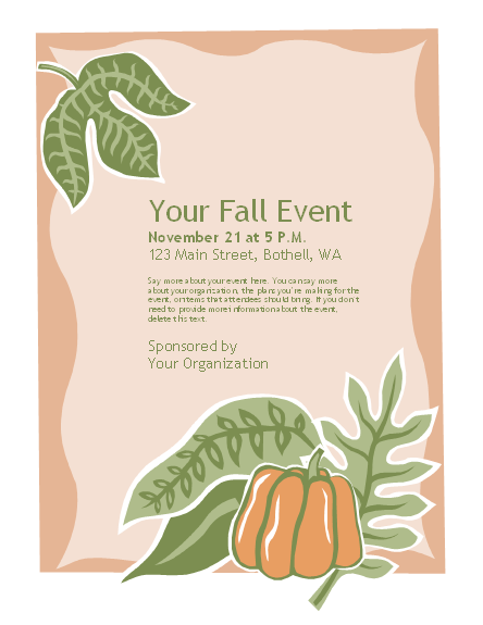 Fall Event Flyer (with Pumpkin)