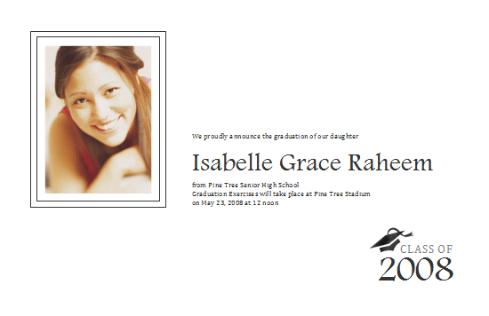 Graduation Announcement With Photo (half-page)